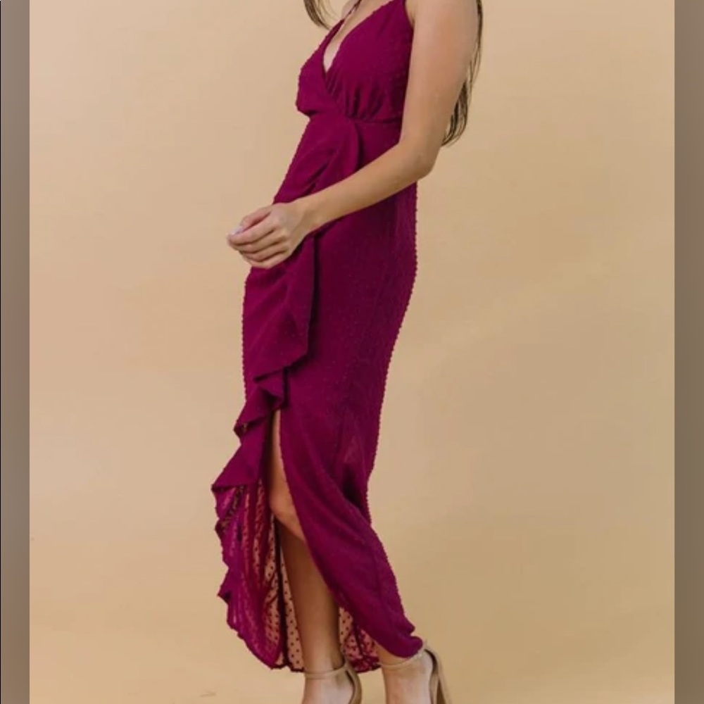 COPY - Kailey Dotted Maxi Dress | Berry